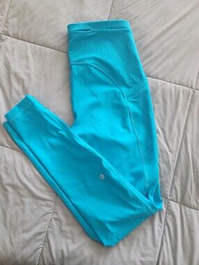 ✨Lululemon High‑Rise Leggings – Vivid Aqua – Excellent Like New Condition Sz 6